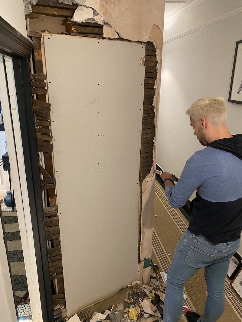 Patching the old shower room doorway
