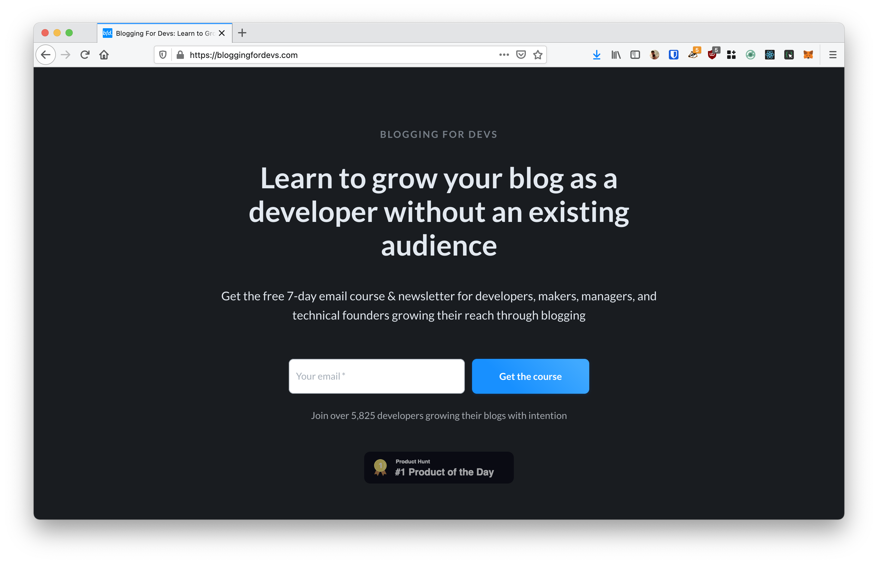 Blogging for Devs website